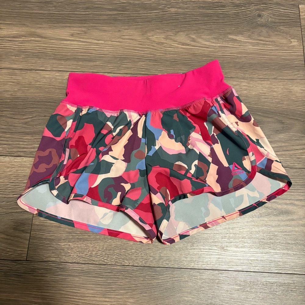 Reebok Women's Athletic Camo Shorts - Pink and Green